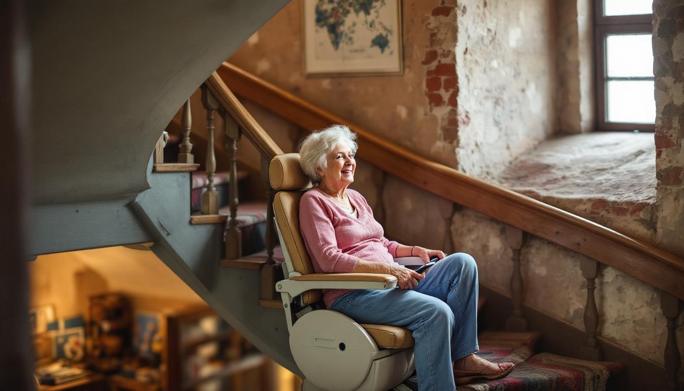 Monte-escalier tournant